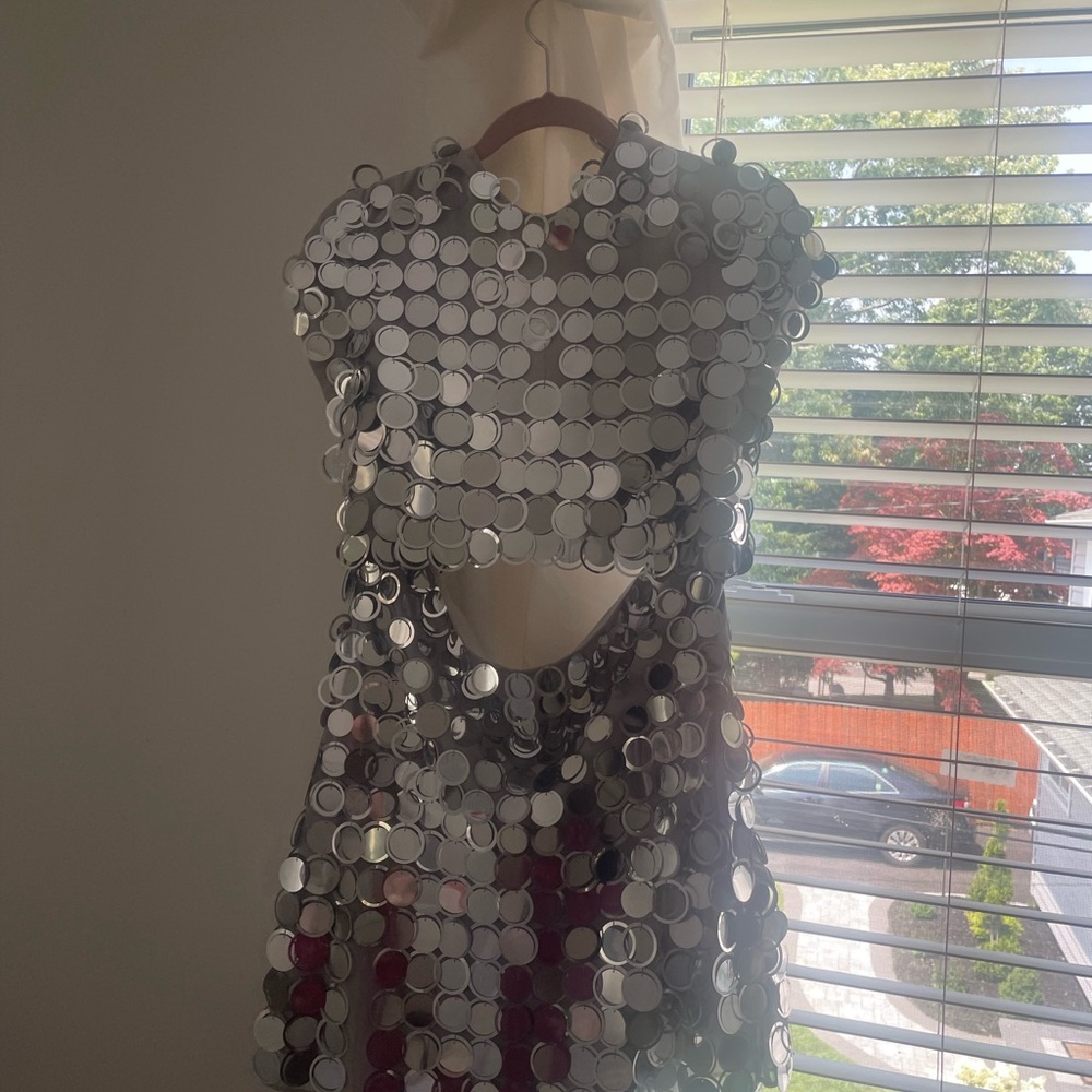 ASOS Silver Disc Sequin Dress
